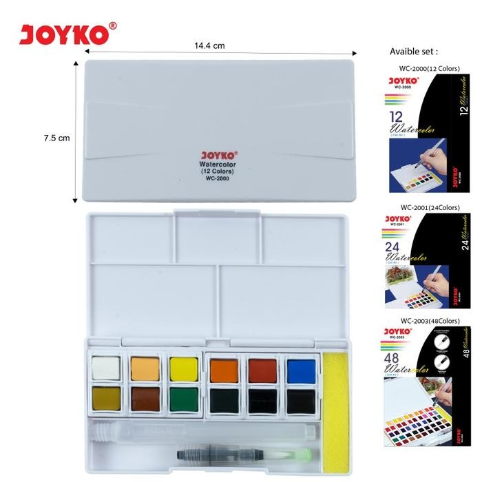 

ready stok watercolor cat air joyko wc-2000 12 colors warna original
