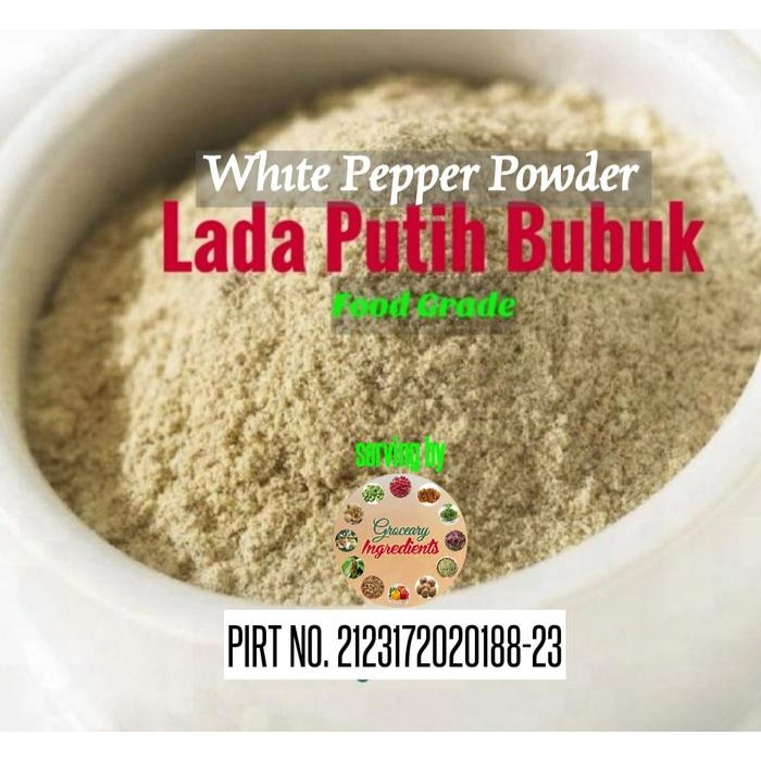 

Pure White Pepper Powder 1kg / Lada Putih Bubuk Murni 1kg