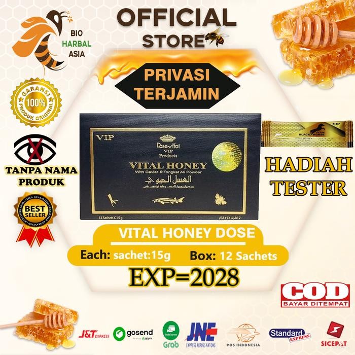 

Terlaris- Vital Honey Vip Original 100%1 Box 12 Sachet -Gratisongkir