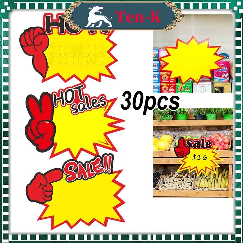 

30pcs Label Harga Pop Card Kertas Penjepit Harga Promo Sale New Tag Kartu