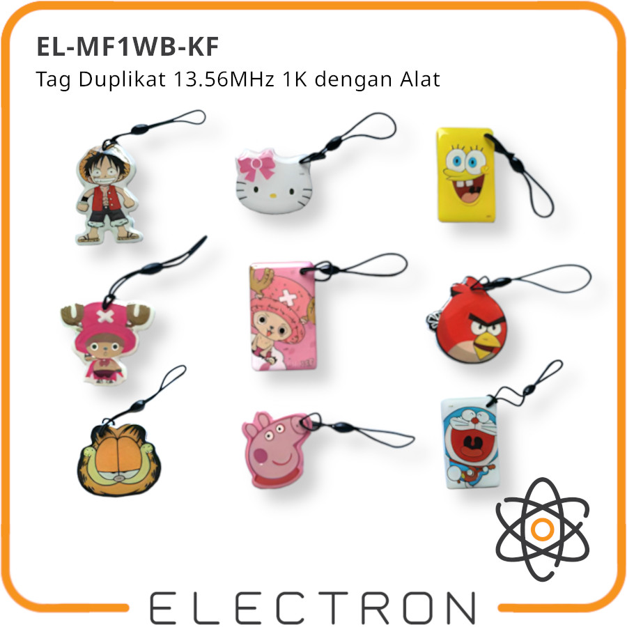 

EL-MF1WB-KF RFID 13.56MHz Clone UID Tag Keyfob Duplicate Copy Akses