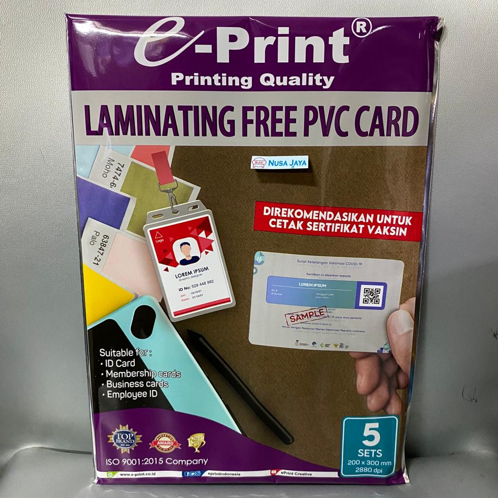 

Kertas Laminating Free PVC Card e-Print ID Card Paper