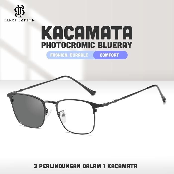 Berrybarton Kacamata Komputer Anti Radiasi Blueray Photocromic 101902 *