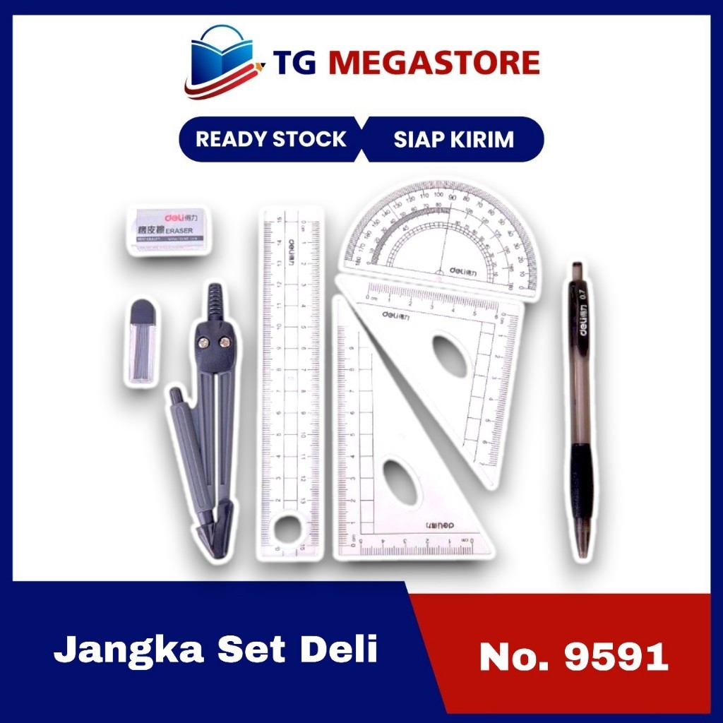 Jangka Set with Penggaris Deli - No.9591 deli