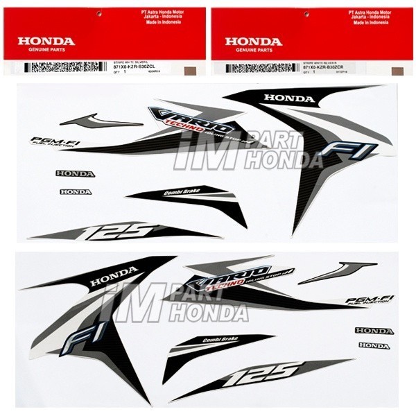 871X0-KZR-B30ZCL 871X0-KZR-B30ZCR Stiker Vario 125 2014 Putih Silver