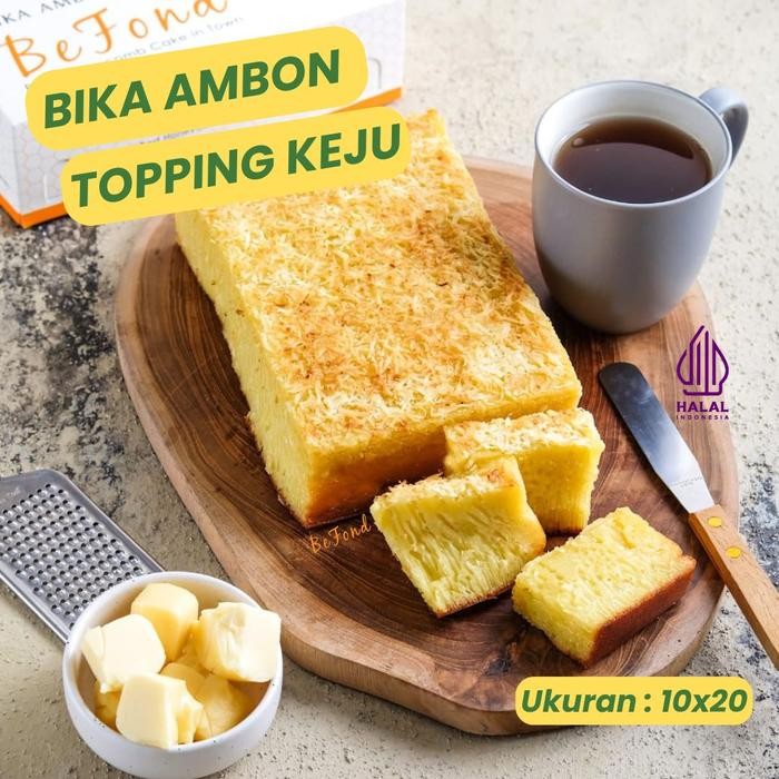 

NewZbgt- Bika Ambon BeFond Original Topping Keju uk.10x20 cm