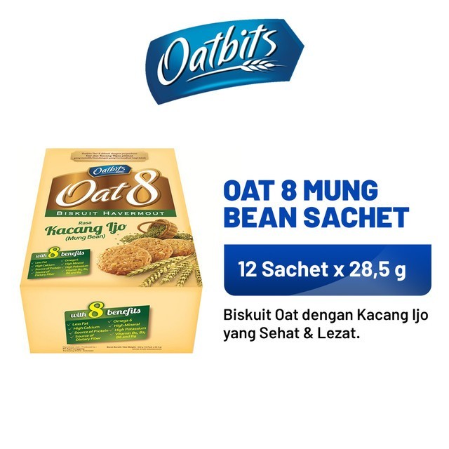

NewZbgt- OATBITS Oat 8 Mung Bean 1 Dus (12 sachet x 28.5 gr)