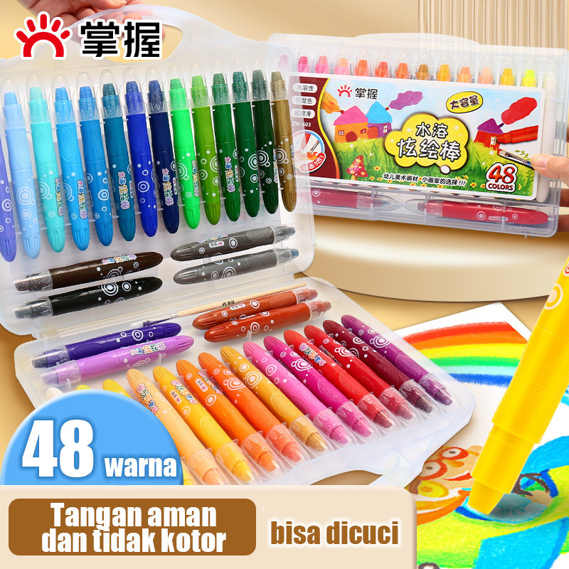 

Grasp Sedang Crayon Original 12/24/36/48 Warna Water Soluable Crayon Krayon Mewarnai