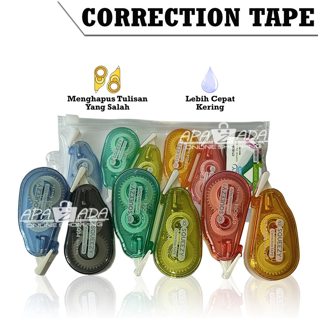 

Apazada - Correction Tape 24m Isi 6 / Cortape / Tip Ex/ Corection Tape Tipex / Tipex Roll /