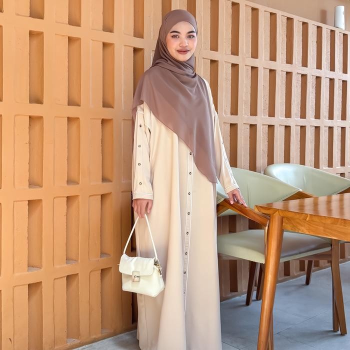 Busanae- Zahwa Official - Kayla Abaya Bahan Catton Silk Anti-UV Premium Super Adem, Lembut & Jatuh