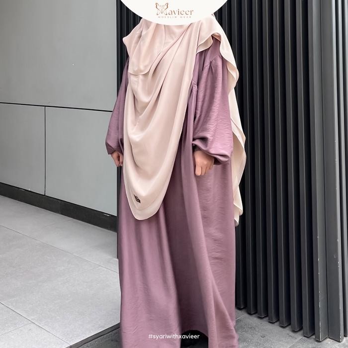 Busanae- Xavieer - Ayudia Abaya Turki Balon Busui Wudhu Lengan Karet Gamis Lembut Wanita Muslim