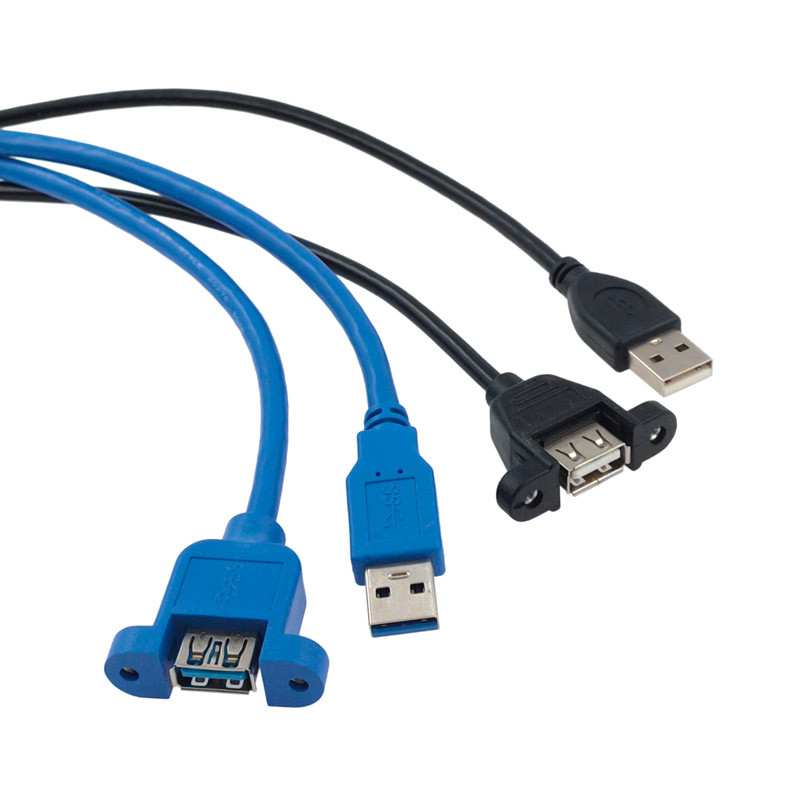 New USB2.0 USB 3.0 Extension Cable Cable Male to Female Extender Data Sync no Screw Panel Mount Conn