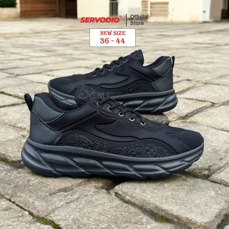 Termurah Servodio - Artemis Fans Edition Hitam Polos - Sepatu Sneakers Running Gym Shoes Fashion
