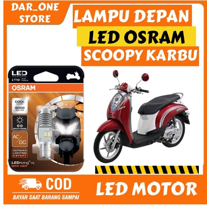 PREMIUM Lampu Depan LED Motor Honda Scoopy Karbu Original Osram