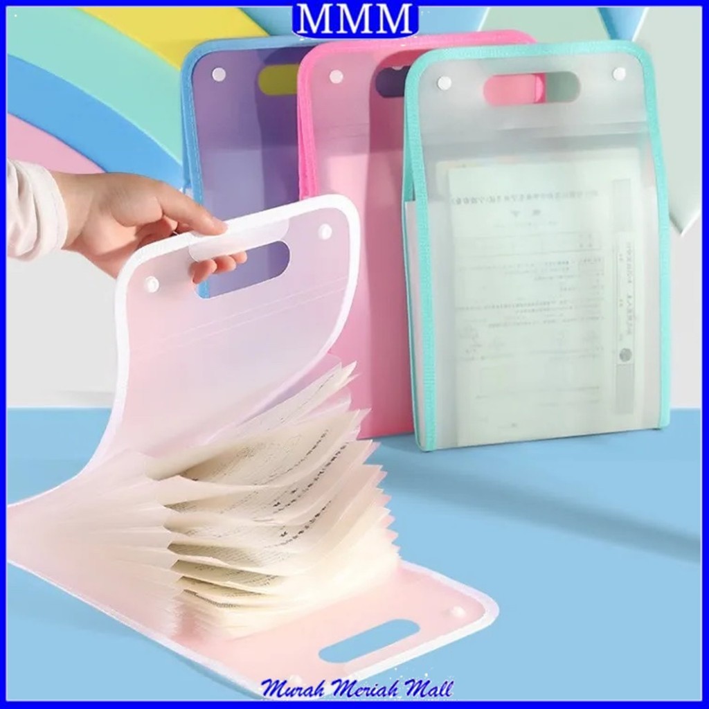 

MMM Tas file Handle Warna Transparan Anti Air Multi Layer Folder Tas File 13 Sekat Map Tas Dokumen