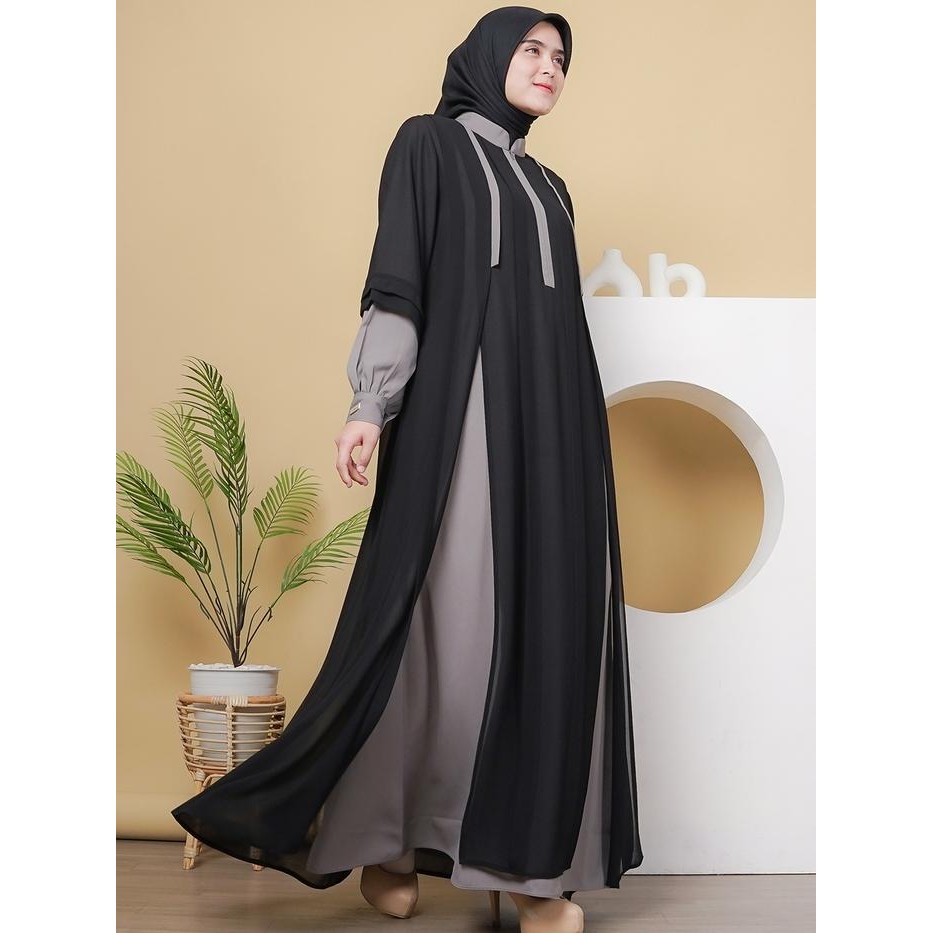 Mosya- Rhea Dress Gamis Wanita Cewek Simple Premium Elegan Original Kekinian Terbaru 2024 Makkata