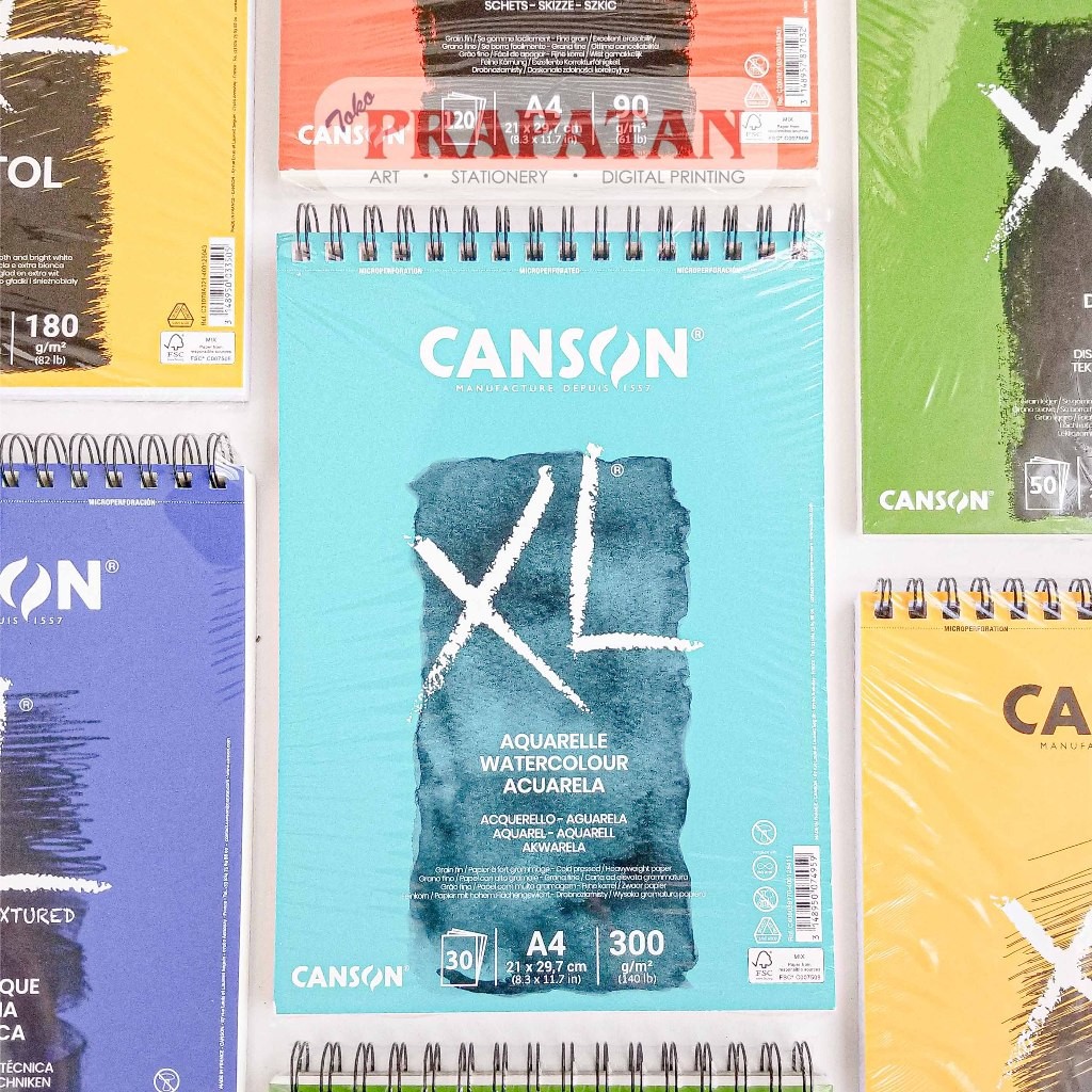 

Canson XL A4 Aquarelle MixMedia Croquis Bristol Dessin Noir Buku Gambar