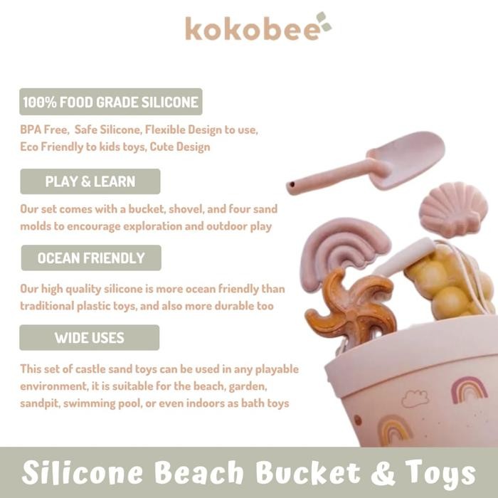 HOT SALE SILICONE BEACH BUCKET mainan pantai anak/ mainan pasir/ silicone safe