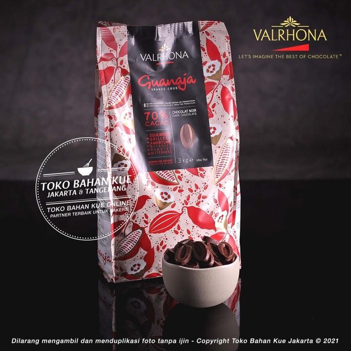 

Valrhona Guanaja 70% Dark Chocolate Couverture 500gr Repack Cokelat