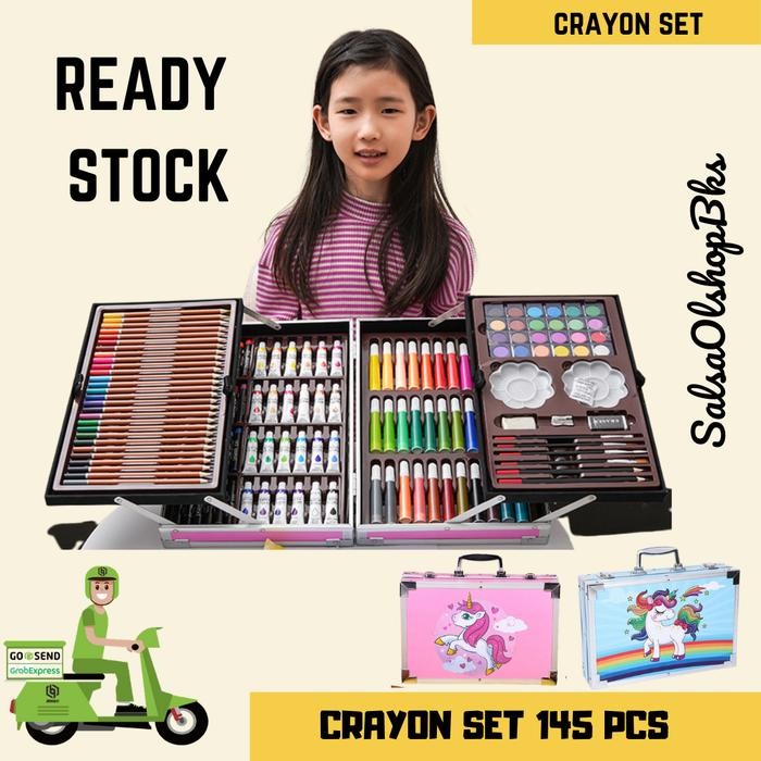

BISA GOSEND! CRAYON SET 145 PCS MODEL KOPER JINJING SET LUKIS ANAK 145 PCS IMPORT