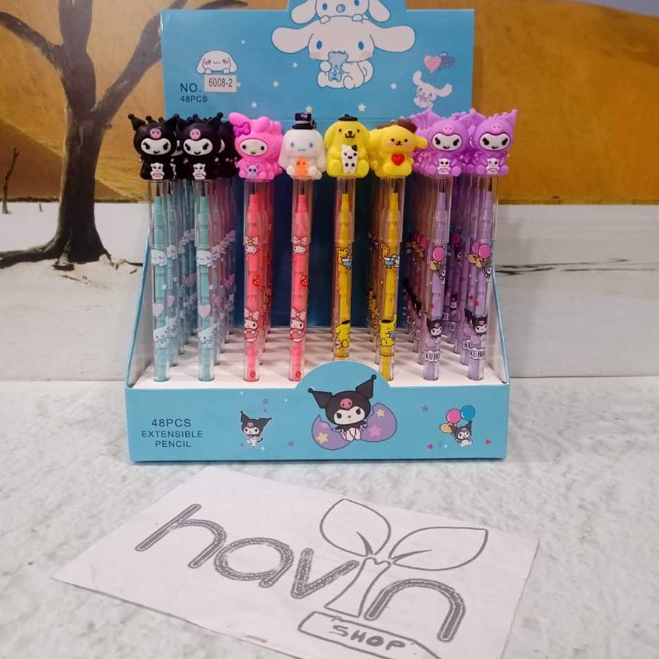 

(48pc/56pc) pensil lantu susun/pensil susun karakter/pensil cabut/LANTU 1 BOX BESAR