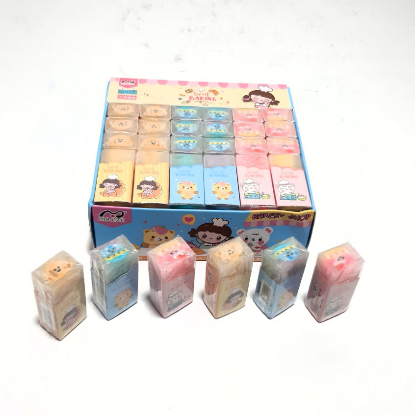 

Harga Grosir (1Kotak/36pcs)Penghapus/Eraser Pensil Gambar SWEET BAKING Dan BUNGA Ukuran 5X2X1CM