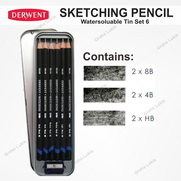 

TERLARIS Derwent Watersoluble Sketching 6 tin