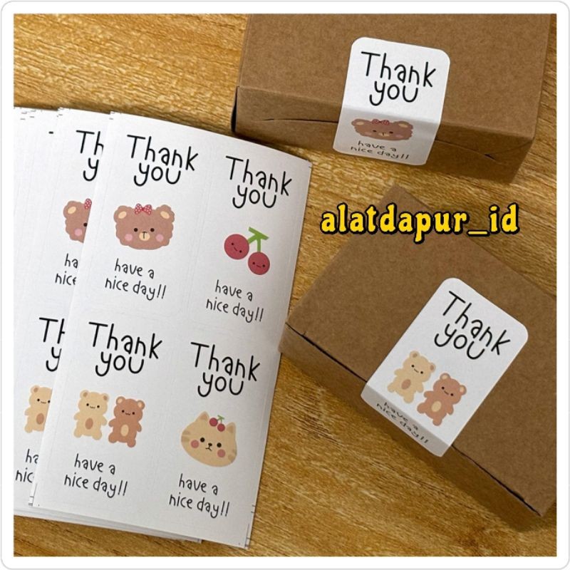 

UM1 100pcs 3x6CM stiker thank you tq stiker label dus box label segel box kotak stiker handmade