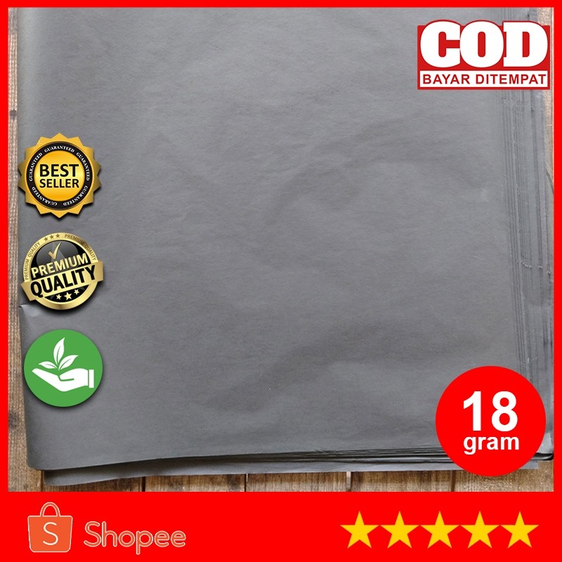 KERTAS TISSUE UNTUK LAYANGAN WARNA HITAM 18 GSM ISI 100 LEMBAR / UKURAN 41X80 / KERTAS TISU / KERTAS