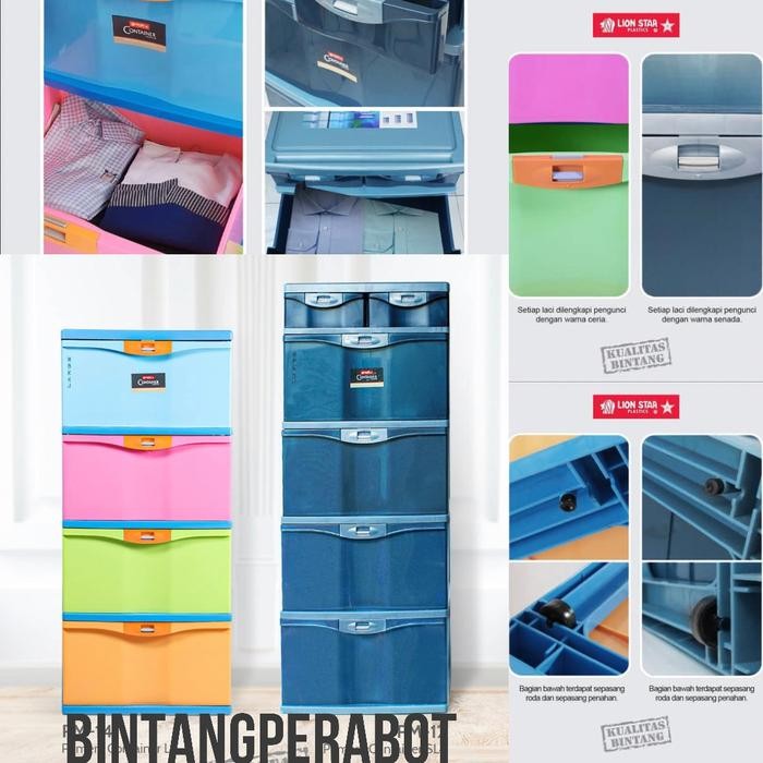 Lion Star Primera Container SL-4 / Laci Container Lemari Plastik Susun