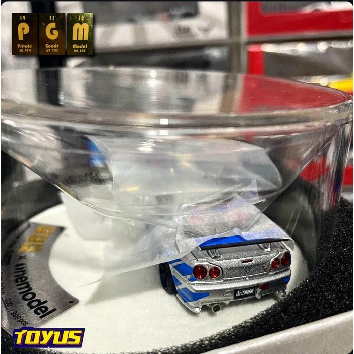 PROMO PGM - NISSAN SKYLINE GTR R34 Z TUNE SILVER WITH BLUE STRIPES FAST AND FURIOUS ALL OPEN EXC VER