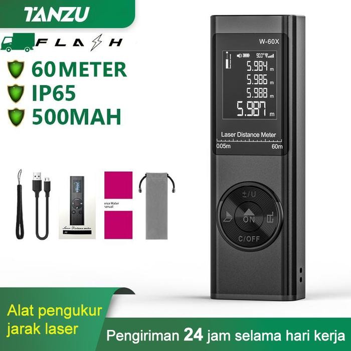 

PecahanTANZU 60 Meter Portable Mini Digital Laser Rangefinder Isi Ulang dengan Laser Pengukuran