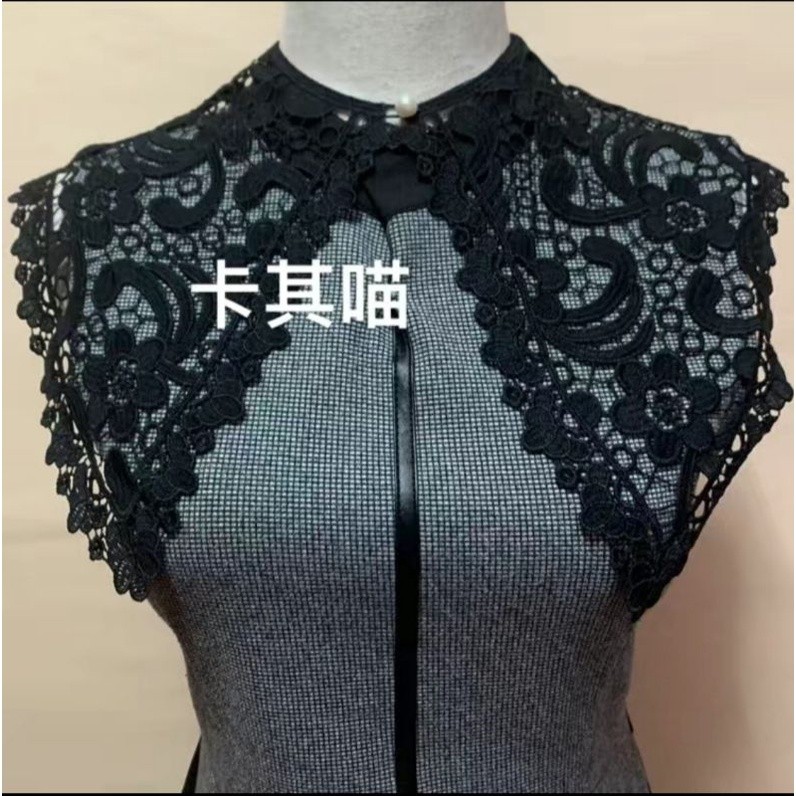 KERAH INSTAN/KERAH PALSU SIMPUL KUPU- KUPU DUA LAPIS BERONGGA/KERAH BESAR SELENDANG BUNGKUS BORDIR