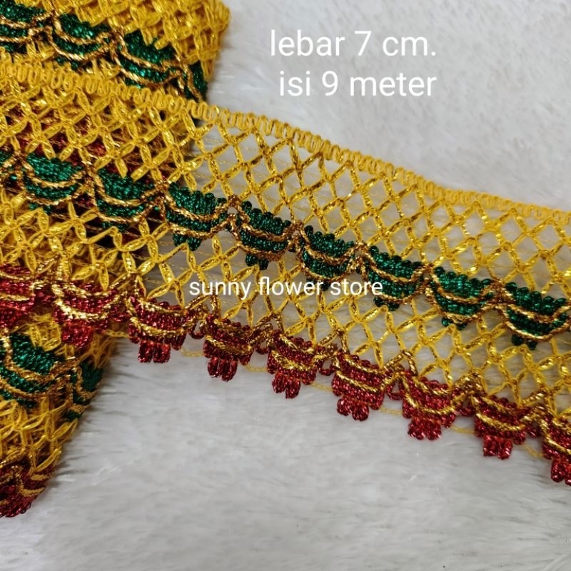 RENDA GOLD 2 LEBAR 7 CM ISI 10YARD