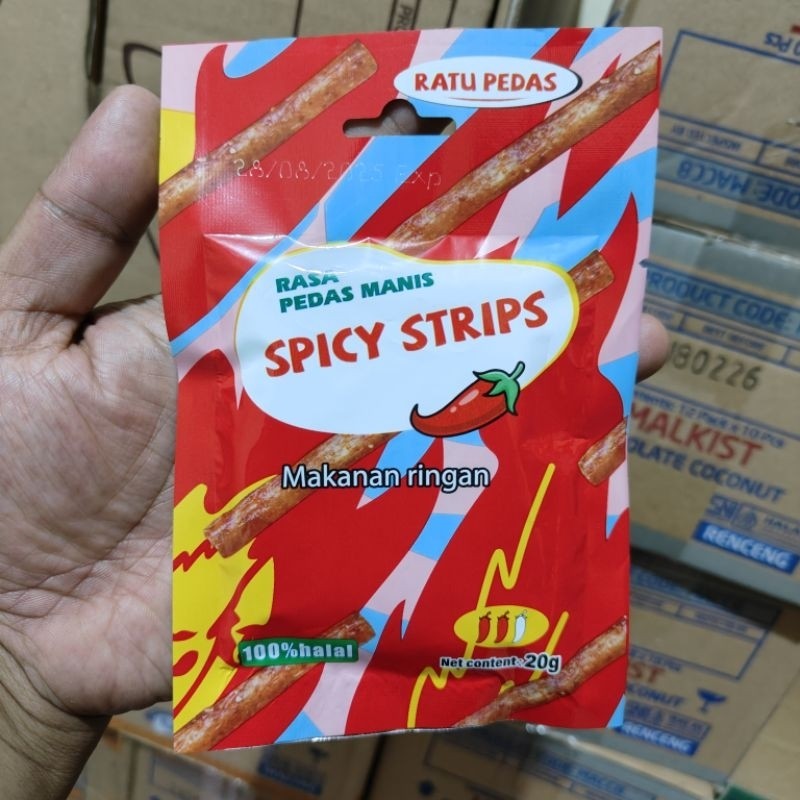 

AYOOOLLARIZSS!! 1 PAK RATU PEDAS SPICY STRIPS JUICY BAR BALADO ISI 20