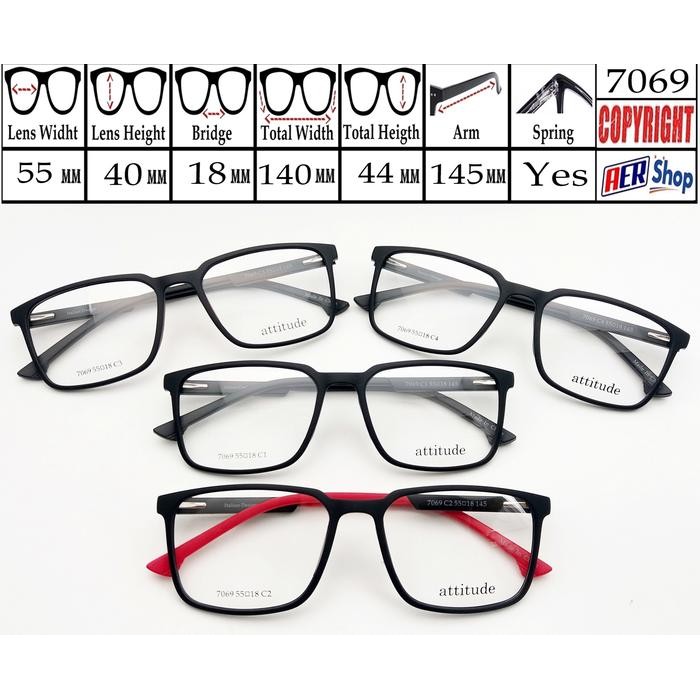 New Frame Original Attitude Frame Kacamata Sport Minus Original Unisex
