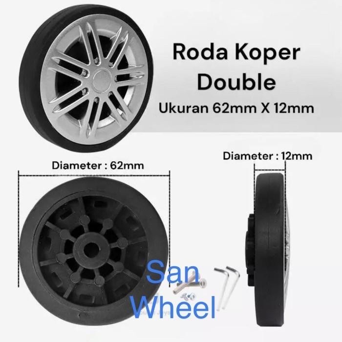 Roda Koper Pengganti Double Wheel Replment Lojel Delsey
