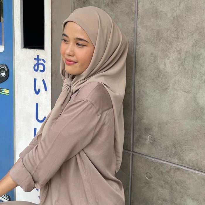 murah- Hijab Segi Empat Instan 2 Layer Ceruty Babydoll
