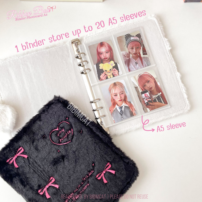 

Bibimcat - (A5 Size) Binder Photocard Ribbon Coquette A5 6 Ring / Album Pc Polaroid Bulu