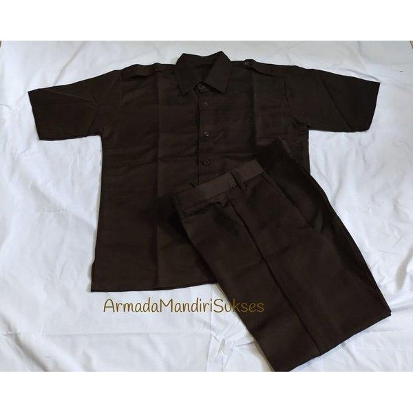 Terbaru Seragam Safari Psh Twist Coklat Lengan Pendek - Seragam Formal Pria Best Seller