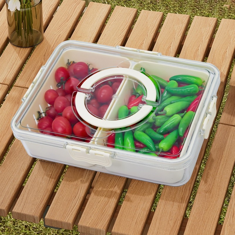 KOTAK PENYIMPANAN MAKANAN SAYURAN KULKAS KOTAK KULKAS DENGAN PEGANGAN DAN SAYURAN DAPUR SEGAR