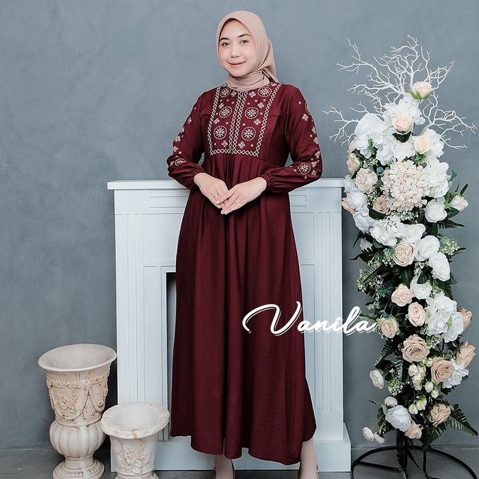 Hijmi- Arumi Gamis Polo Linen Premium Mewah Muslim Wanita