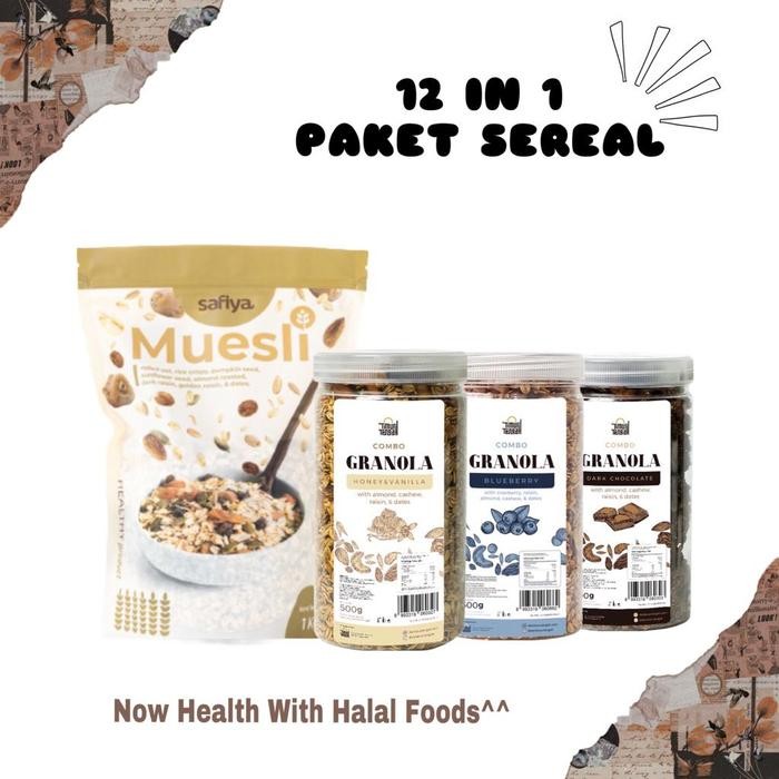 

EatFr3sh- [Sereal Paket ] Muesli Safiya + Granola Timur Tengah With Almond for Healthy Oatmeal Food