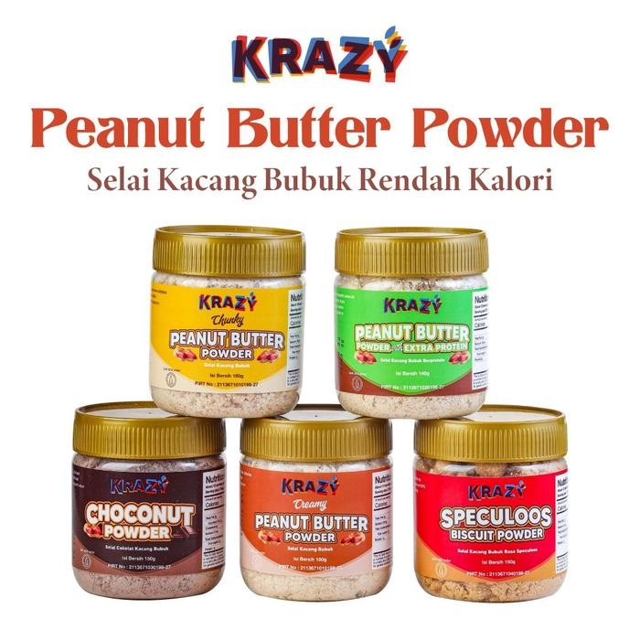 

EatFr3sh- Krazy Peanut Butter Powder Selai Kacang Bubuk Rendah Kalori Bebas gula