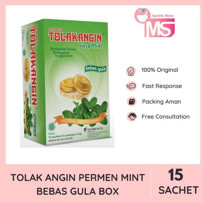 

EatFr3sh- TOLAK ANGIN PERMEN MINT BEBAS GULA BOX 15 SACHET