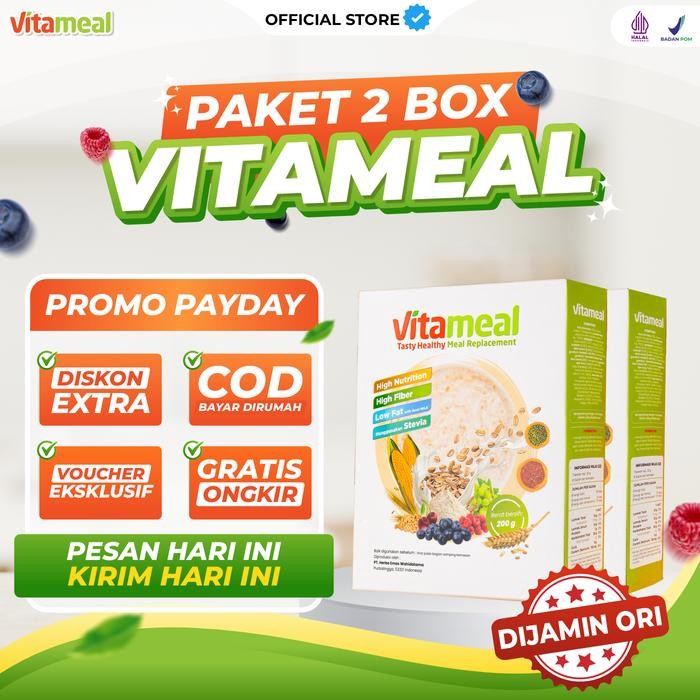 

EatFr3sh- [2 BOX] SEREAL VITAMEAL Nutrisi Sehat, Pengganti Makan Rendah Gula Membantu Masalah Gula