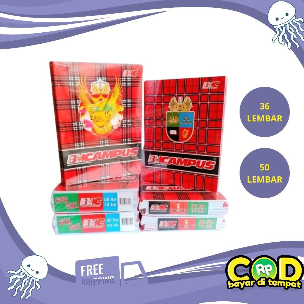 

UM1 Buku Tulis Campus Boxy BMC 36 & 50 Lembar ( Pak 10 Buku )