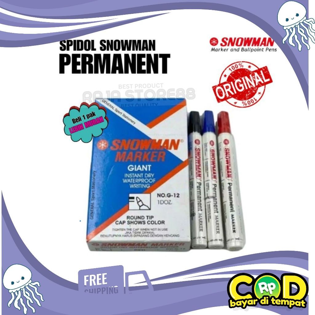 

UM1 Spidol Snowman Permanent & Whiteboard ISI 12pcs