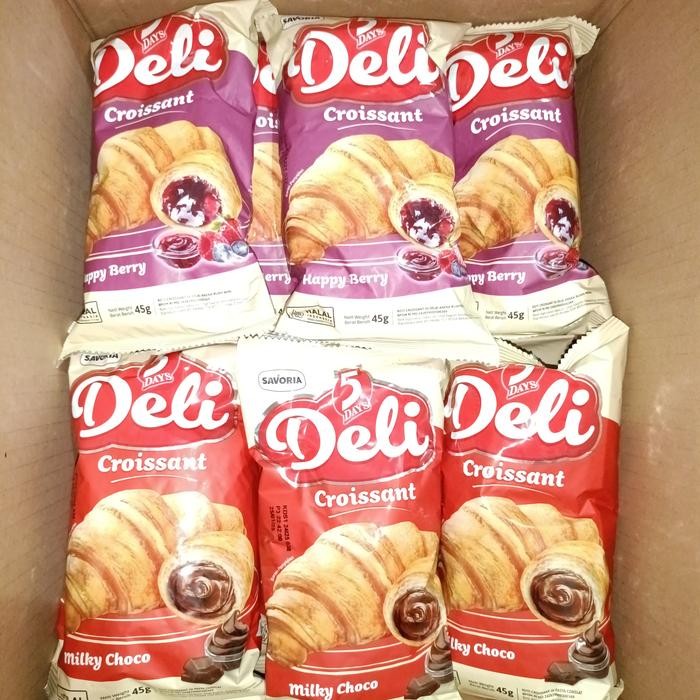 

EatFr3sh- 5 Days Croissant Deli 45gr Roti 1 karton isi 20pcs bisa mix Happy Berry Milky Choco