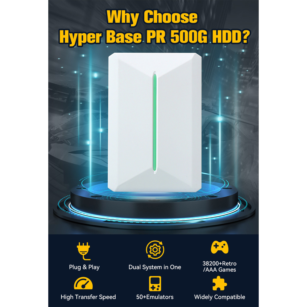 Retrobat & Playnite Retro Game Console 500Gb Gaming Hdd For Ps3/Ps2/Switch/Wii/Wiiu For Pc/Laptop
